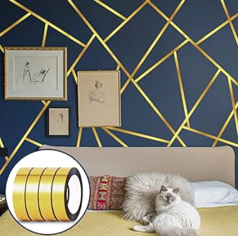 Ruban Décoratif Mural Doré 1cm