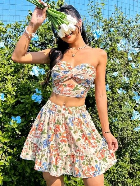 Ensemble d'été à fleurs féminines