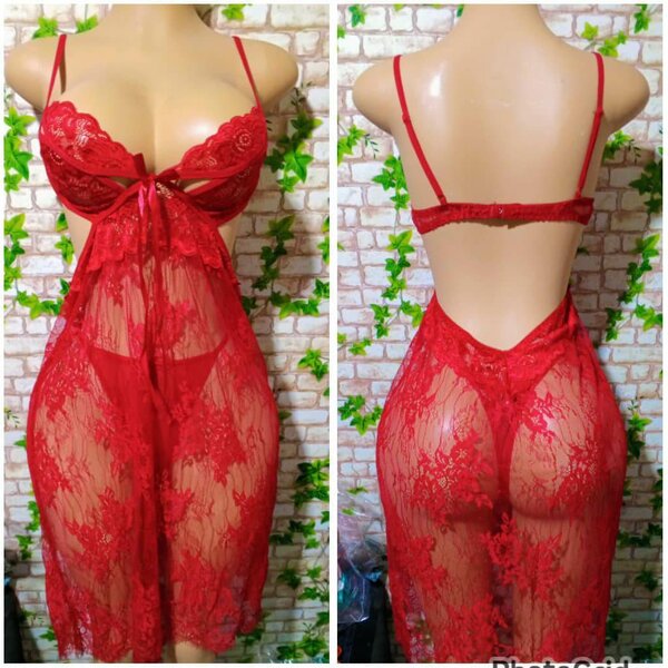 Nuisette sexy en dentelle rouge