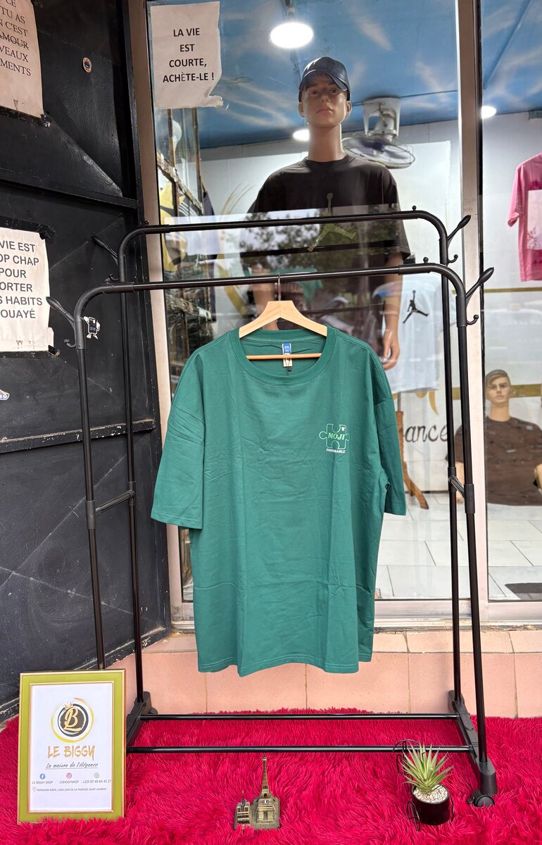 T-shirt vert imprimé puzzle