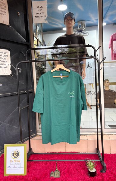 T-shirt vert imprimé puzzle