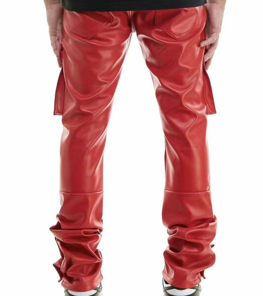 Pantalons cargo en cuir tendance