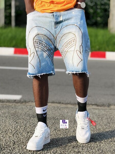 Shorts en jean graphique