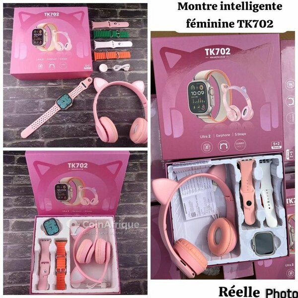 Montre intelligente TK702 rose