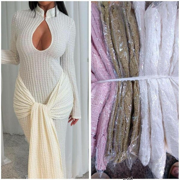 Robe Élegante à Fente Profonde