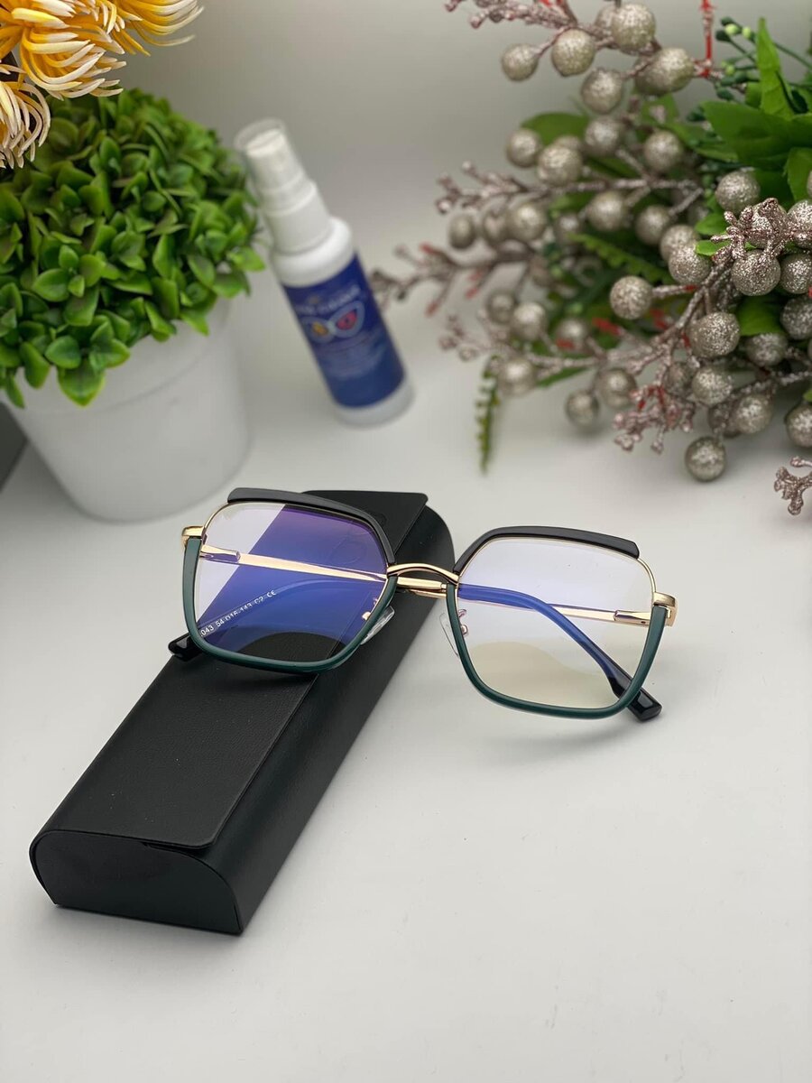 Lunettes carrées anti-lumière bleue
