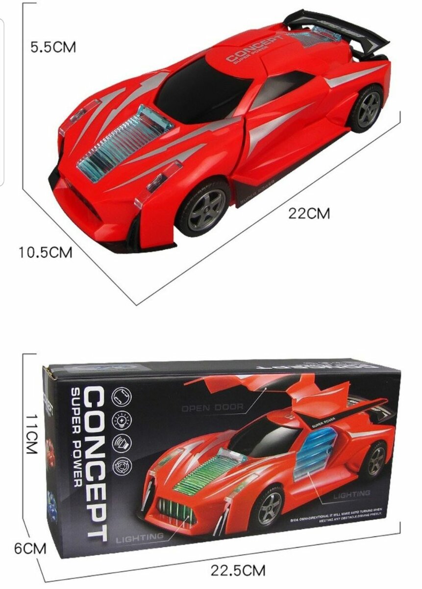 Jouet Voiture Décapotable Rouge - Fait Des Roulette - Lumine