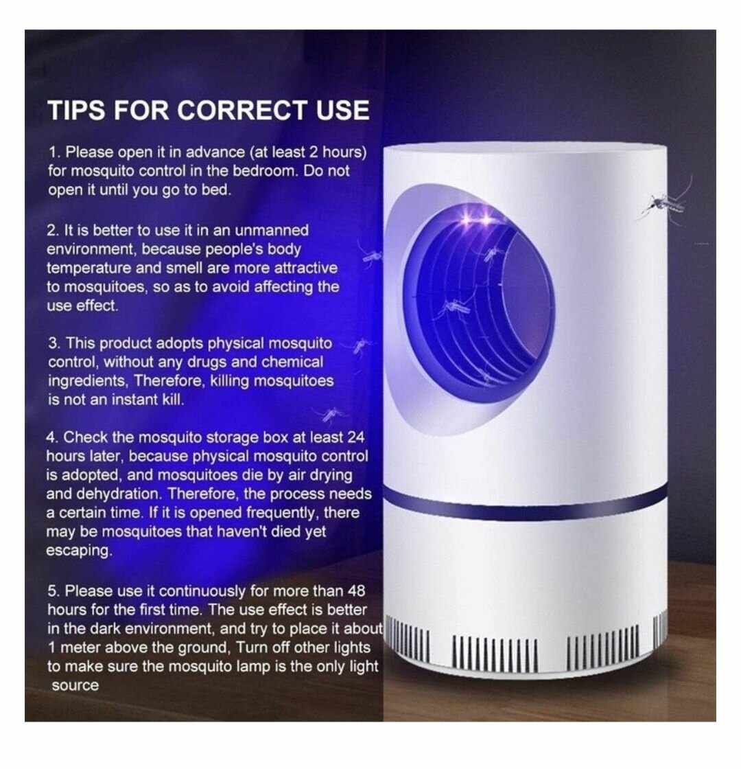 POWERED MOSQUITO KILLER LAMP (D3.94 X H6.89)INCHES