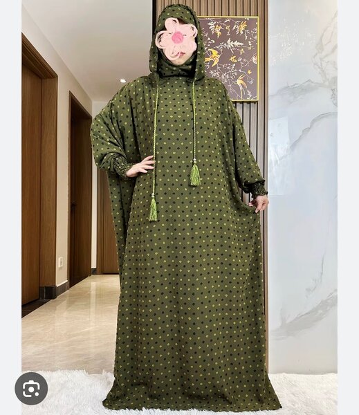 Manteau abaya à capuche imprimé