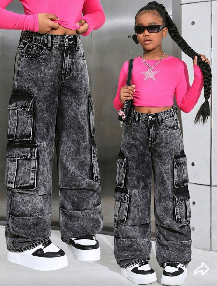 Jean cargo mère-fille