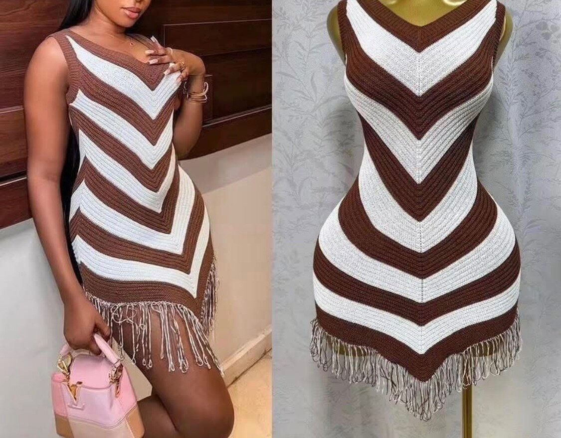 Robe en crochet colorée chic