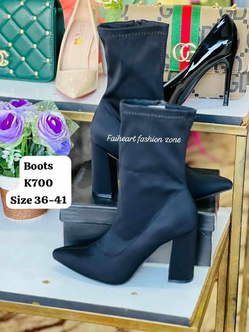 Women's Black Heeled Boots Sizes 36-41