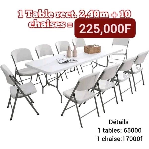 Ensemble table et chaises pliantes