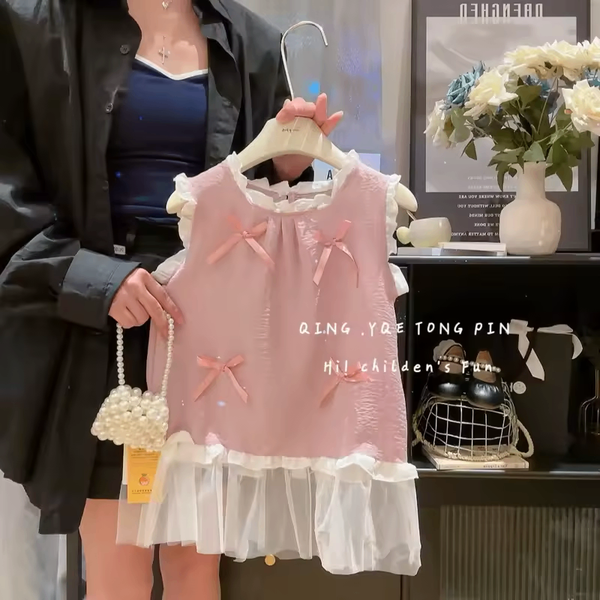 Robe Fille Rose Élégante