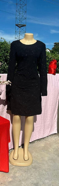 robe à manches longues-noir