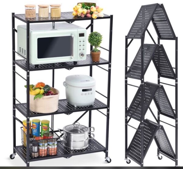 4 Tires kitchen Trolley- black