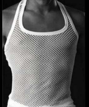 Pack of 6 - Mens Summer Mesh See-through Sleeveless / NET vesr ) t-shirt Tank Tops Vest Undershirt