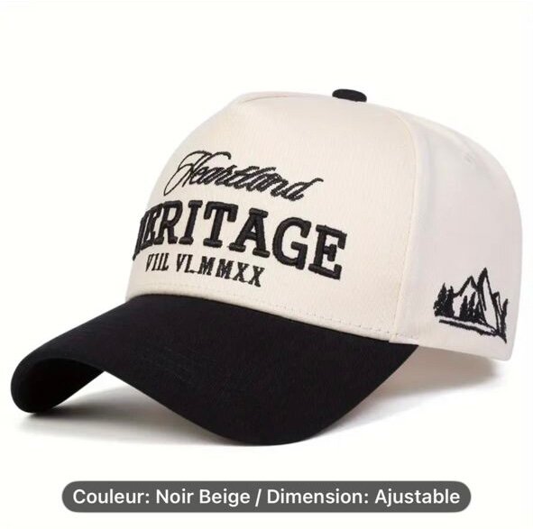 Casquette Ajustable Noir Beige
