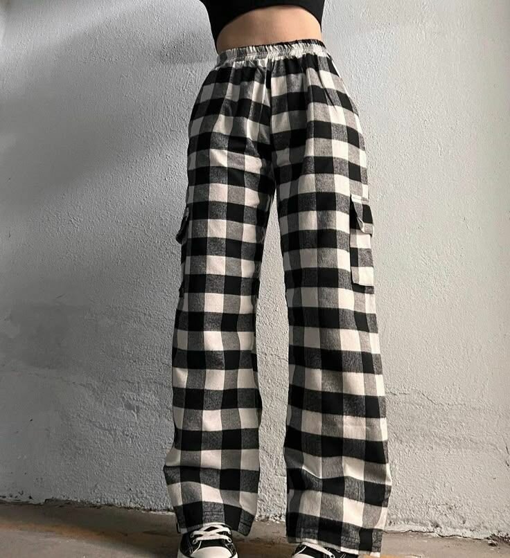 Pantalon à carreaux pour femme