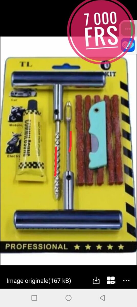 Aiguille pour coller pneu