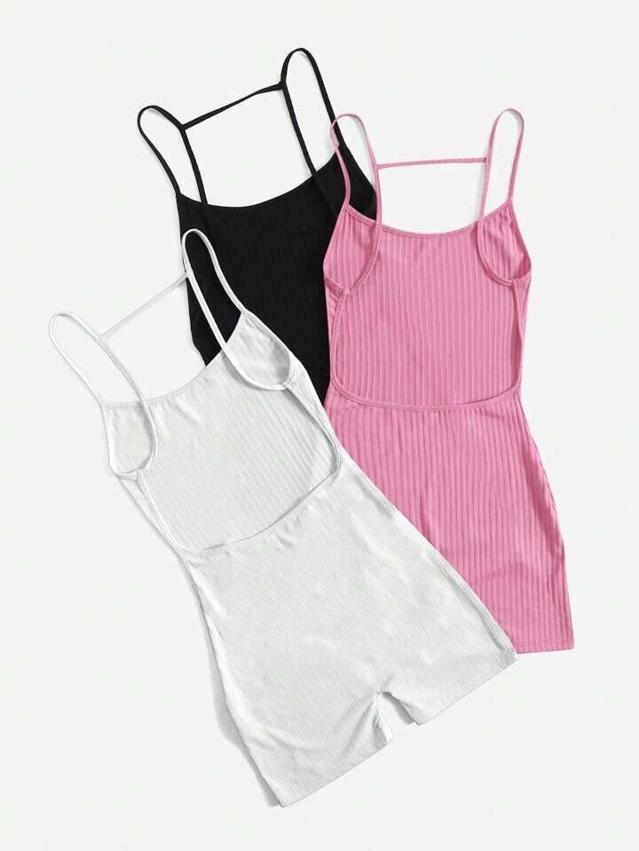 Combishort moulant côtelé femme