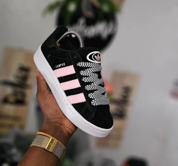 Baskets Campus Noires Rose