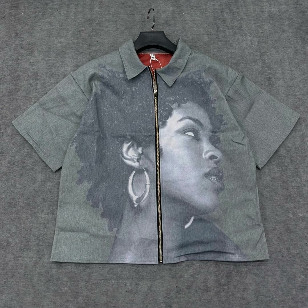 Veste en jean imprimée