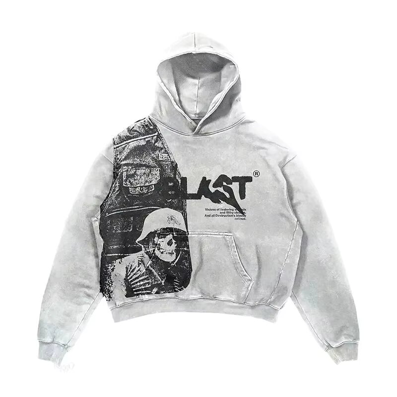 Sweat à capuche imprimé streetwear