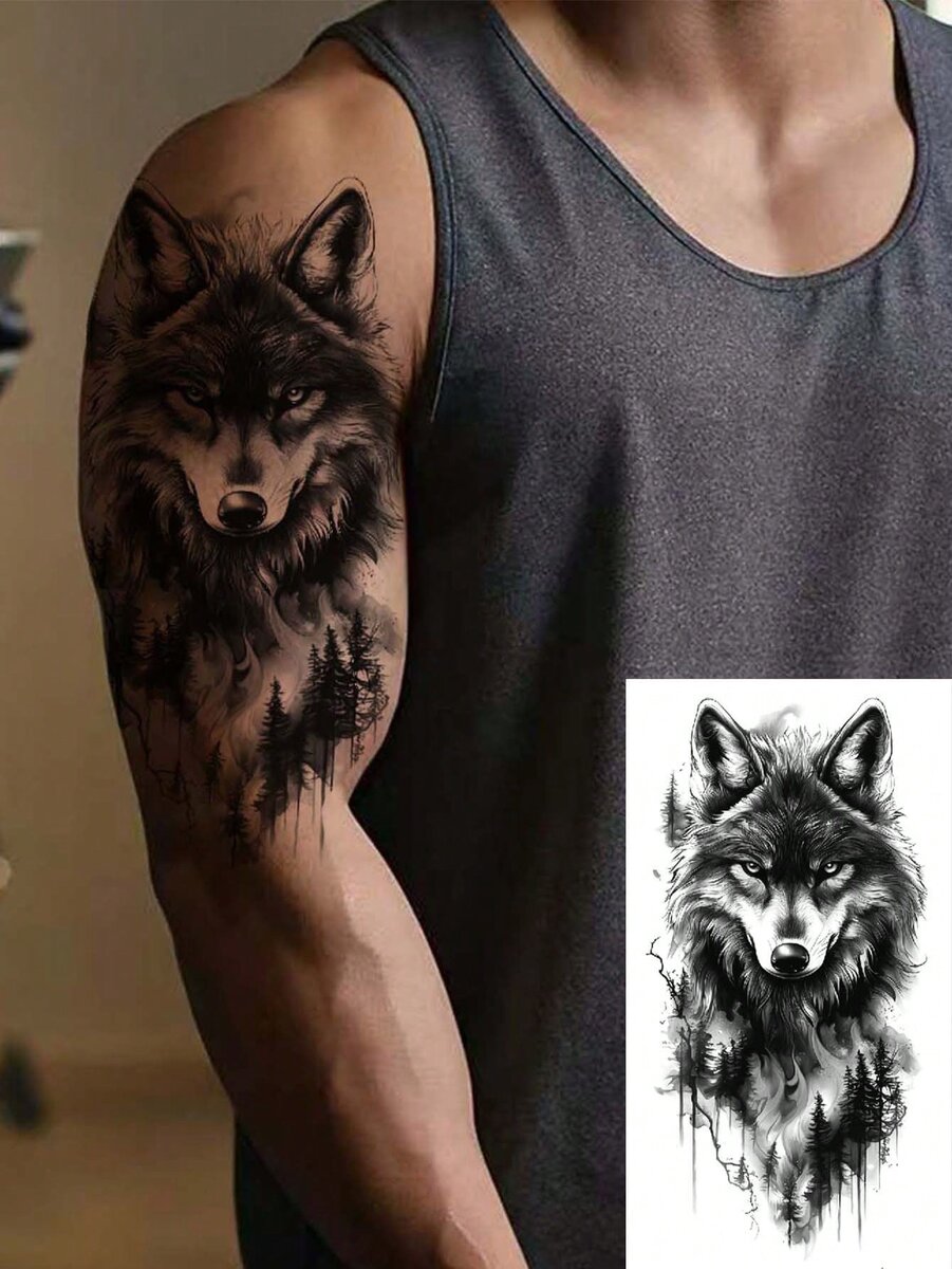 Tatouage loup sauvage