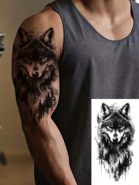 Tatouage loup sauvage