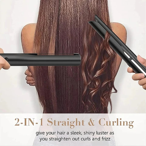 Fer à lisser et à boucler 2-en-1