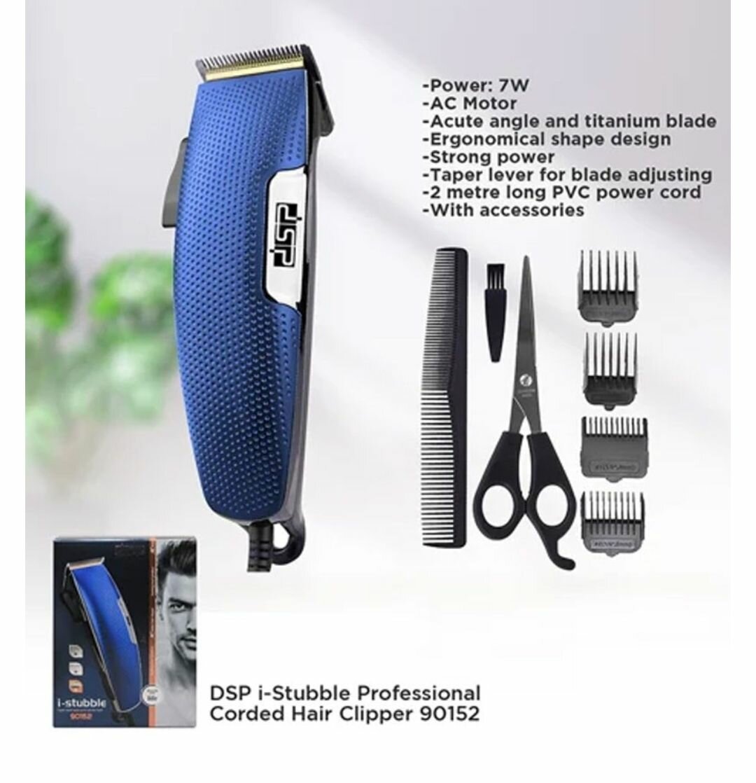 7W CORDED MEN HAIR CLIPPER WITH 4 HAIRCUT COMB 90152