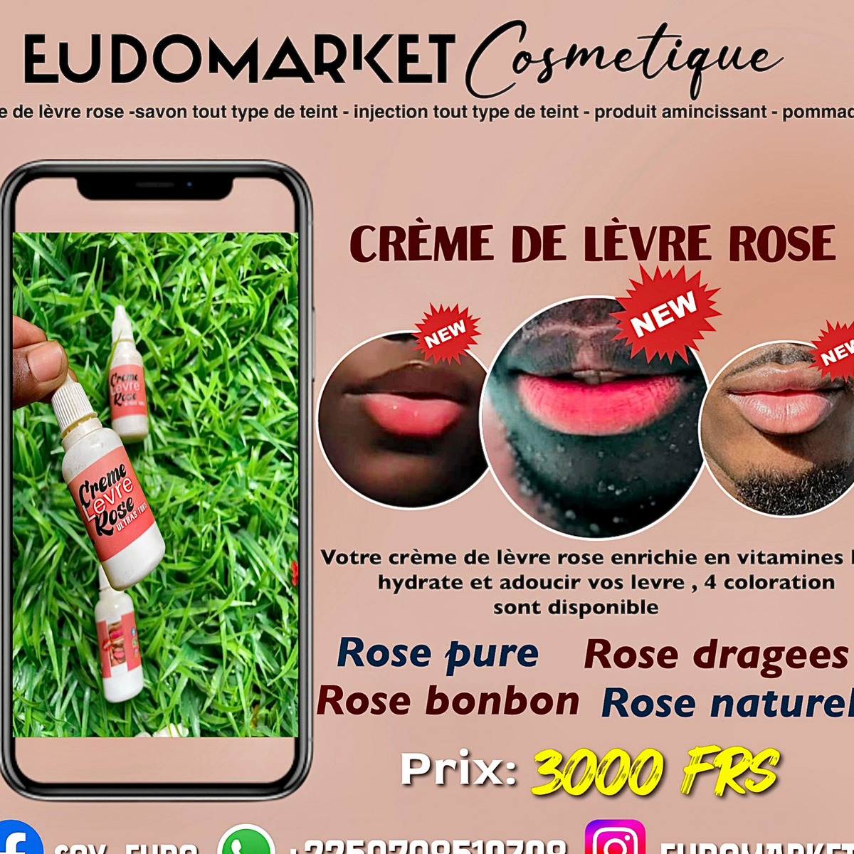 Crème de levre rose
