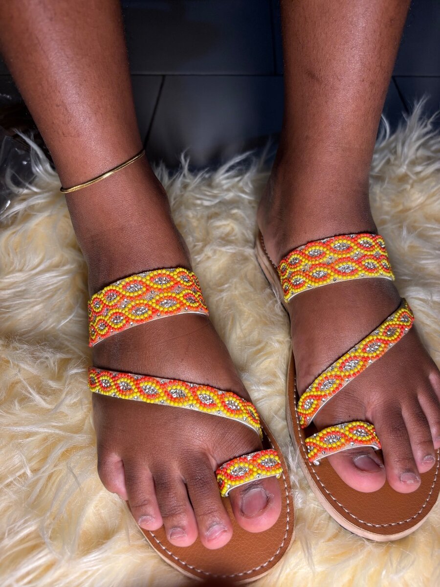 Sandales sénégalaise perles