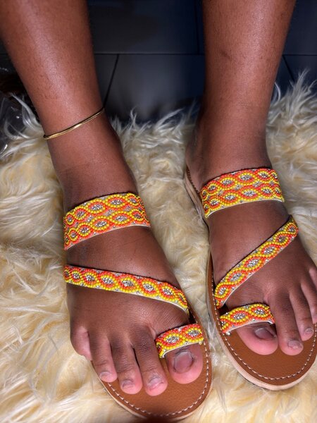 Sandales sénégalaise perles