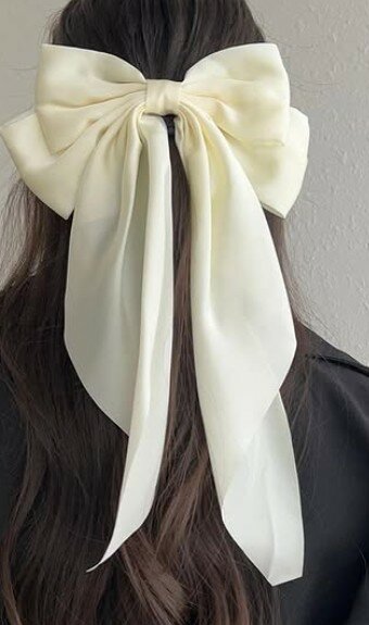 Silk bow hair clip