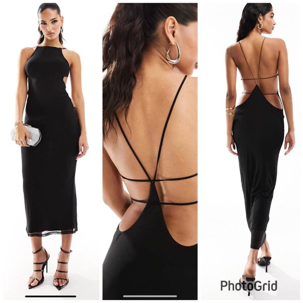 Robe noire à dos nu élégante