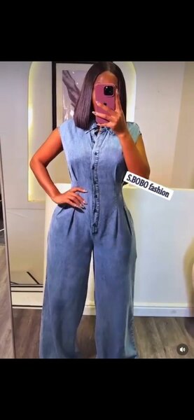 Combinaison jean sans manches