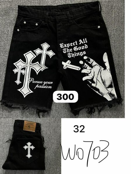 Shorts en denim graphique homme