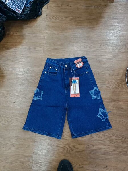 Short en jean évasé