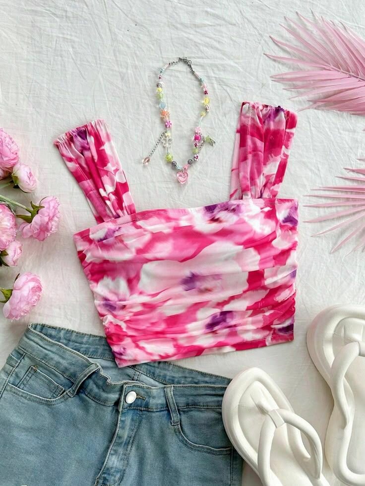 Top fleuri rose pour femmes