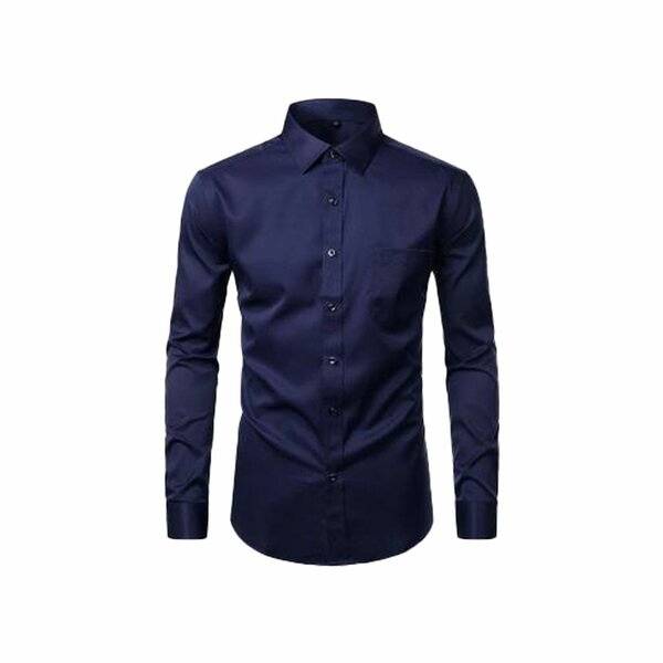 Chemise homme manches longues couleur bleue marine