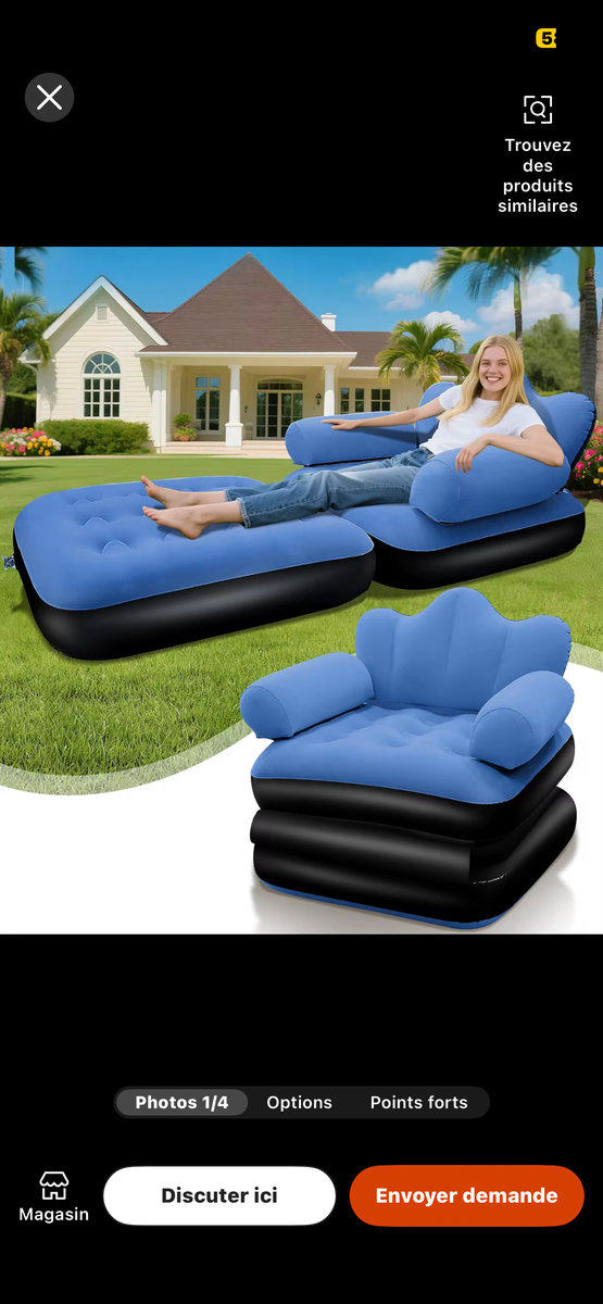 Canapé gonflable convertible