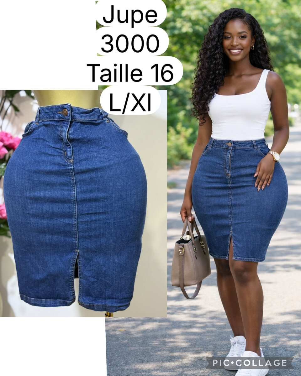 Jupe en jean mi-longue pour femme