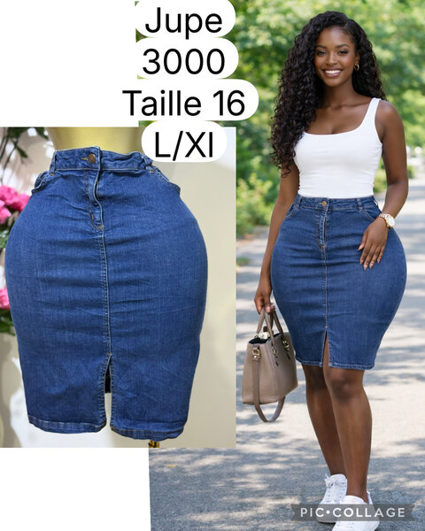 Jupe en jean mi-longue pour femme