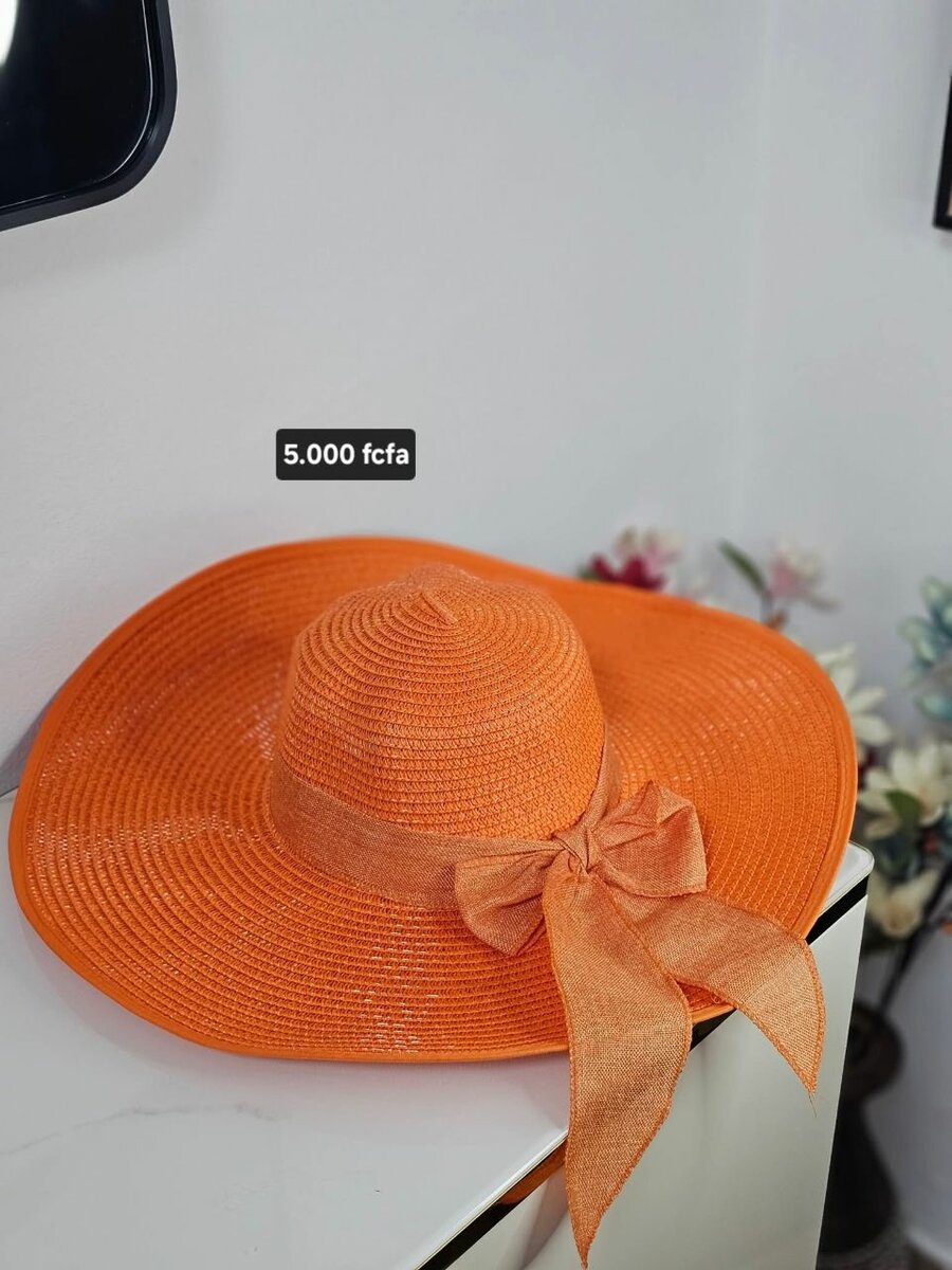 Chapeau & sac de plage orange