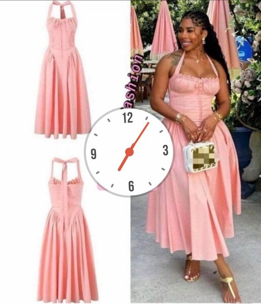 Robe longue rose élégante