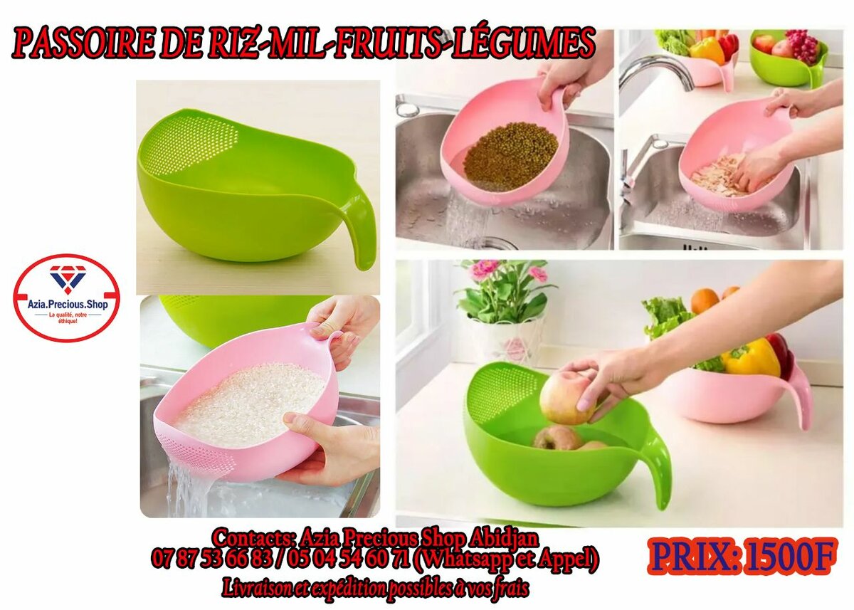 Passoire de riz, mil, fruits