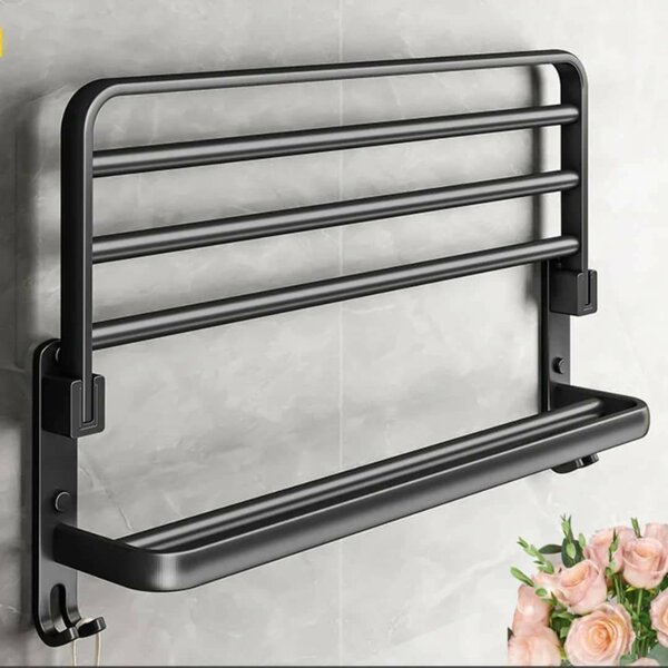 Étagère murale salle de bain noir