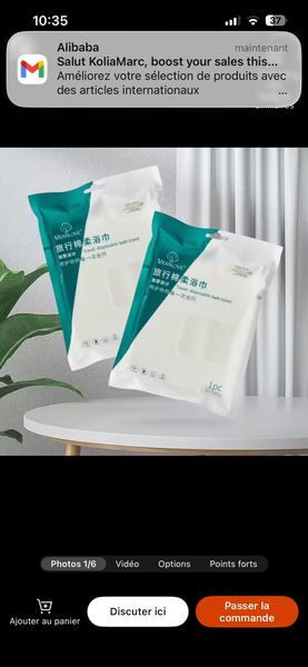 Serviette de bain jetable